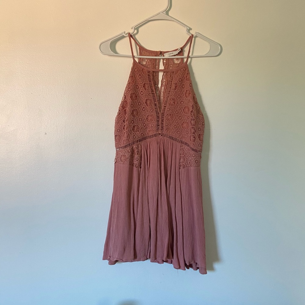 Lush Blush Button Neck mini dress - Picture 2 of 5